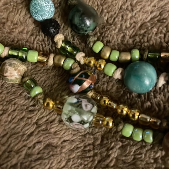 Handmade, Artisan, Boho, Upcycled, Hemp Cord, Beaded, Tasseled Necklace - Picture 8 of 8
